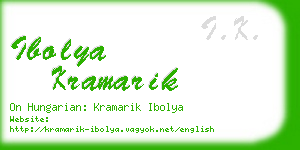 ibolya kramarik business card